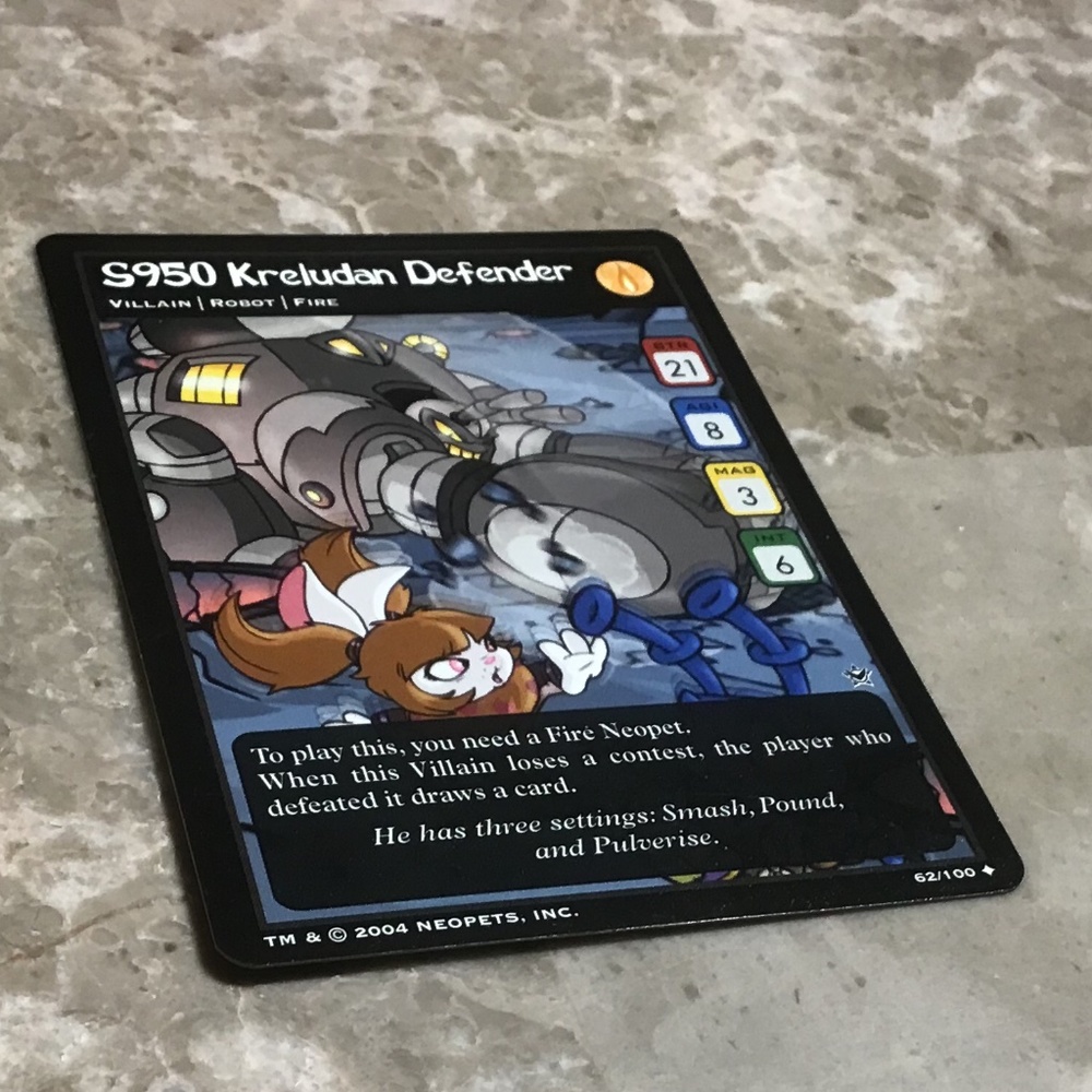 S950 Kreludan Defender 2004 Neopet Card. 62/100